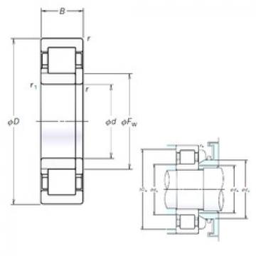 cylindrical bearing nomenclature NUP308EM NSK