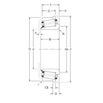 tapered roller dimensions bearings 80033X/80068C Gamet