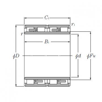 Four Row Cylindrical Roller Bearings NTN 4R15002